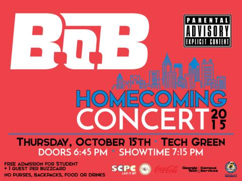 SCPC Concerts presents: 2015 Homecoming Concert starring B.o.B!