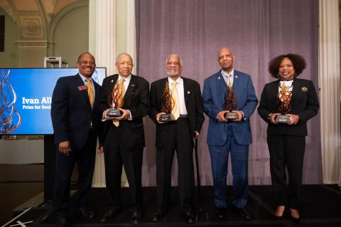 Pictured left to right: State Rep. David Wilkerson, Ronald Yancey, Ralph Long Jr., Lawrence Williams, and Frankie Hall, wife of the late Ford C. Greene. 