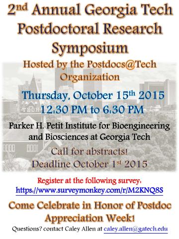 2nd Annual GT Postdoctoral Research Symposium