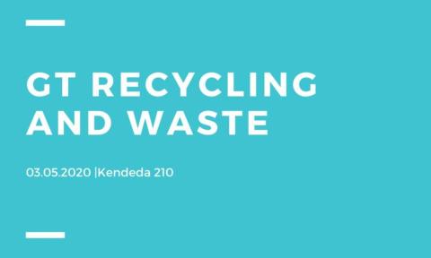 Flyer for the event GT Recycling and Waste on March 5, 2020.