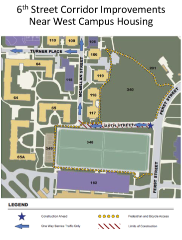 Sixth Street Corridor Detour Map