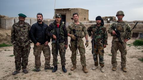 Scheller Full-time MBA student Jarrod Snell standing on duty for the U.S. Army in Faryab Province, Afghanistan in 2019. 