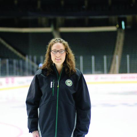 Alexandra Mandrycky standing on the ice