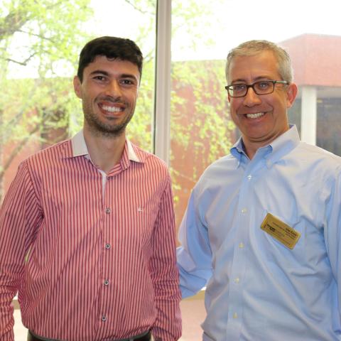 Asteroide Santana, winner of the ISyE Oustanding Graduate Student Instructor Award, with Associate Chair for Graduate Studies Alan Erera