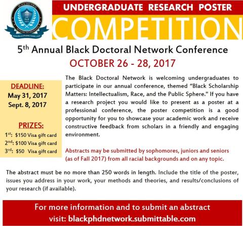 Black Doctoral Network Undergraduate Research Poster Competition flyer