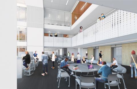 Crosland Tower Atrium rendering