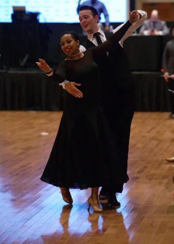 Chase Warner and his dance partner, second-year pre-med major Cameron Russ