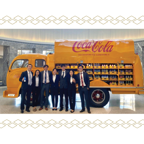ISyE students standing near a coca cola truck