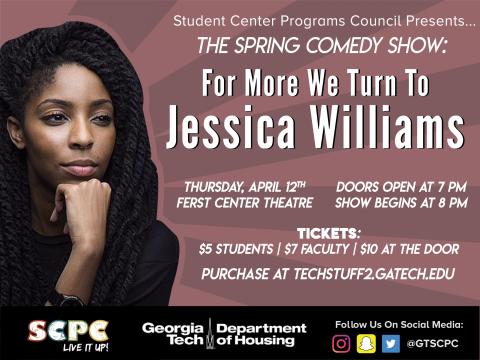SCPC Presents For More We Turn to Jessica Williams on 4/12!