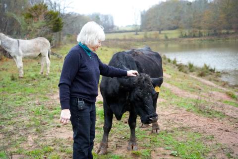 Beth Quay on her dairy farm.