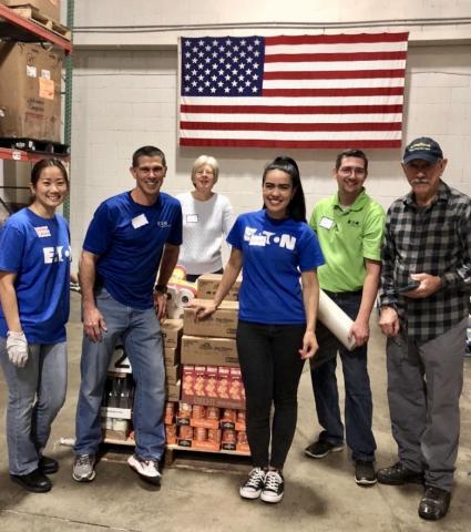 EATON volunteering at the Midwest Food Bank