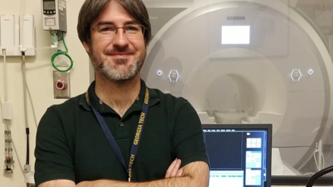 Thackery Brown at Georgia Tech's Center for Advanced Brain Imaging. (Photo Thackery Brown)
