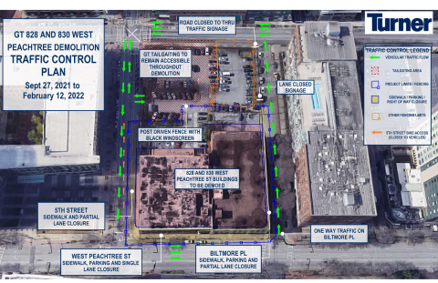 map of traffic control plan 828/830 construction area