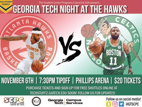 SCPC Presents: Atlanta Hawks vs. Boston Celtics on 11/6 at Phillips Arena!