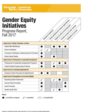 Gender Equity Initiatives Progress Report, Fall 2017