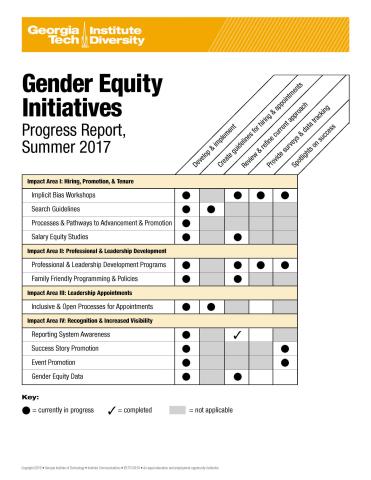 Gender Equity Initiatives Progress Report, Summer 2017