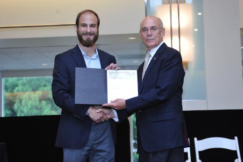 George Tzintzarov (left) with Provost Rafael Bras