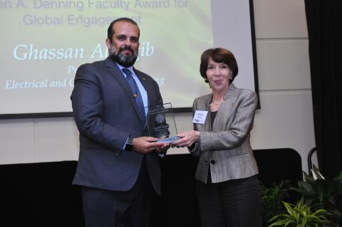 ECE Professor Ghassan AlRegib (left) with Associate Vice President for Development Marta Garcia