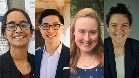 Left to right of individual headshots: Sherry Sarkar, Lee-Kai Sun, Eleanor "Lily" Turaski, and Julia Woodall