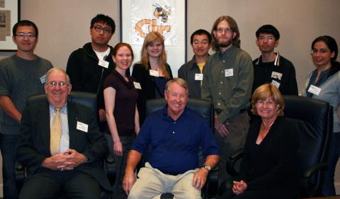 Seated (L to R): Mike Thomas, John H. Morris, Cherie Morris..Standing (L to R): Hyunwoo Park, Heng Su, Jessica Heir-Stamm, Stefania Stefansdottir, Ran Li, Trustin Clear, Yingyi Zhu, Fatma Kilinc-Karzan. Not pictured: Yijie Wang and Haiyue Yu.