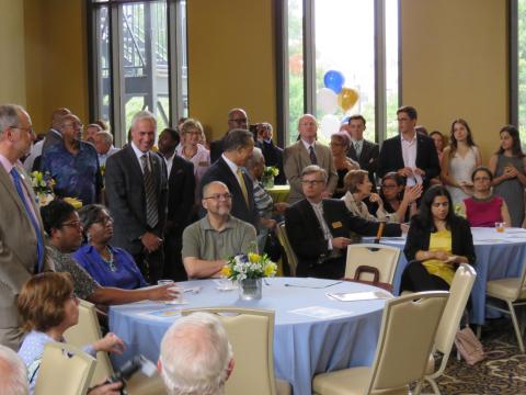 Photo of attendees at Dean Royster's farewell celebration