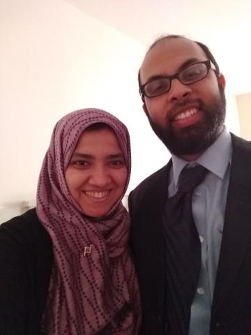 Unaiza Ahsan and Munzir Zafar, after he defended his thesis