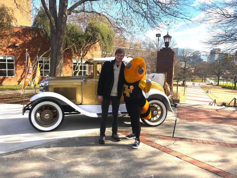 Aaron Brown with Buzz