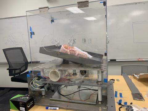 A side view of the incubator prototype.