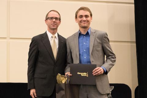 photo of Jake Smith (right) with Associate Vice Provost for Undergraduate Education Steven Girardot