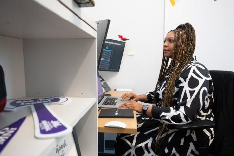 Jayde Nelson in her office. 