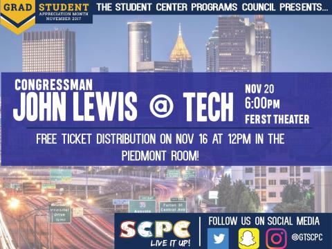 SCPC Presents: Congressman John Lewis on 11/20!