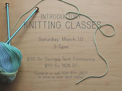 Paper & Clay Knitting Classes on 3/10!