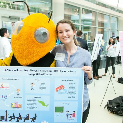 Morgan Knowlton presenting her project at Ideas 2 Serve