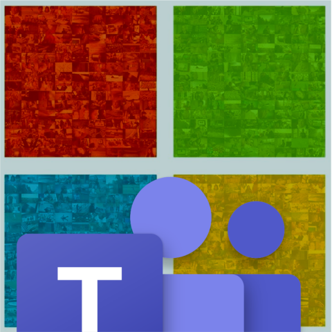 Microsoft Logo with Teams Logo overlay