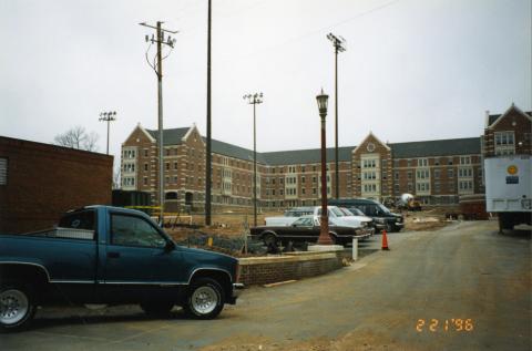 Georgia Tech's Maulding Apartments under construction in February 1996