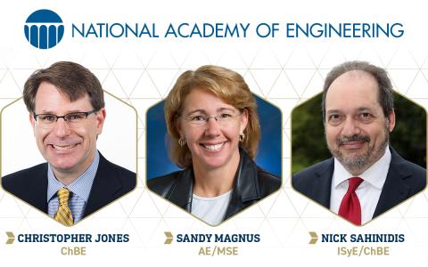 Jones, Magnus, Sahinidis photos National Academy of Engineering