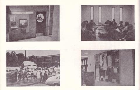 Four images of the original ORGT Student Center Office in 1976