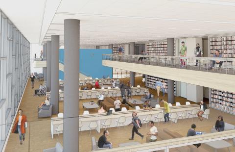 Library Rendering -Price Gilbert Reading Room