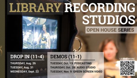 Library Recording Studio drop in and demo graphic