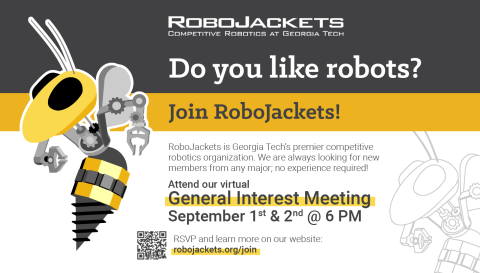 graphic of RoboJackets General Interest Meeting flyer