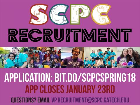 SCPC Spring Recruitment now through 1/23!