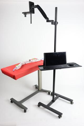 The ScolAlign device created by a spring 2021 Capstone Design team in biomedical engineering. ScolAlign uses deep learning artificial intelligence to take accurate measurements of spinal alignment in the operating room.