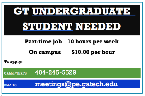 Flyer for Global Learning Center student hire