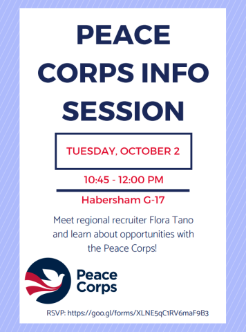 Advertisement for Peace Corps Info Session on October 2, 2018