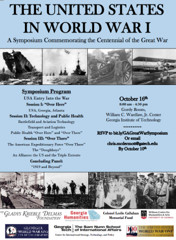 Flyer for the United States in WWI Symposium