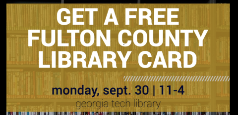 Advertisement for free fulton county library cards.