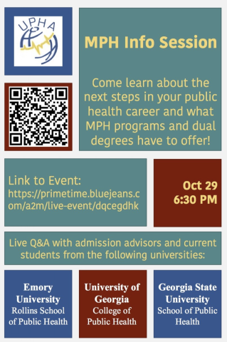 MPH Info Session on October 29, 2020 at 6:30 PM on Bluejeans