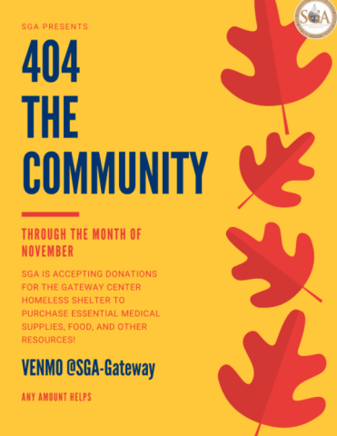 Information on the Fall 2020 SGA Community Fundraiser.