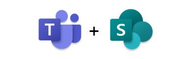 Microsoft Teams and SharePoint logos