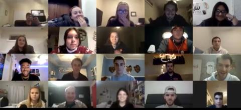 Screenshot of a virtual meeting of the Collegiate Spirit Organization Network.